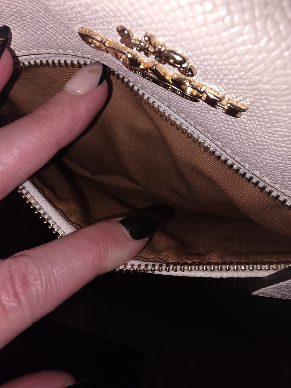 Coach Rowan Satchel F79946 Chalk White Pebbled Leather Crossbody Tote Bag - Picture 9 of 16